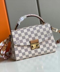 Replica Louis Vuitton Damier Azur Croisette Bag With Braided Strap N50053 BLV042 2