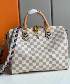 Replica Louis Vuitton Damier Azur Speedy Bandouli??re 30 With Braided Strap N50054 BLV041 2