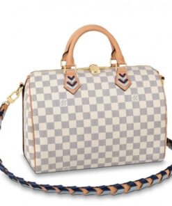 Replica Louis Vuitton Damier Azur Speedy Bandouli??re 30 With Braided Strap N50054 BLV041