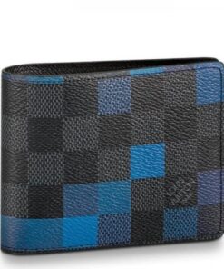 Replica Louis Vuitton Slender Wallet Damier Graphite Pixel N60180 BLV1035