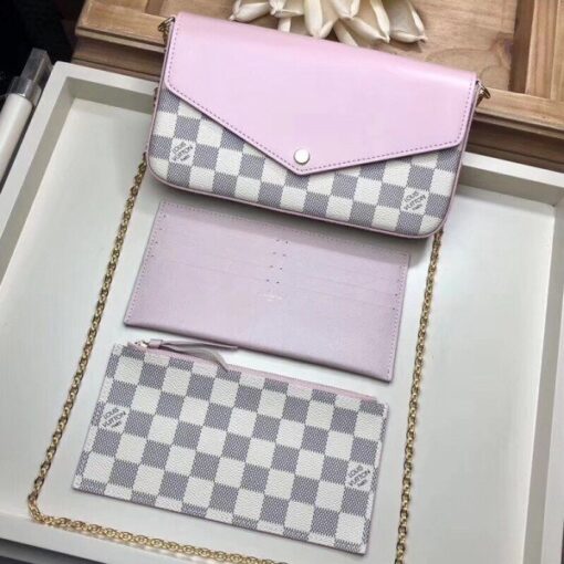 Replica Louis Vuitton Pochette Felicie Damier Azur N60235 BLV034 4