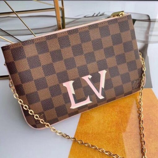 Replica Louis Vuitton Pochette Double Zip Damier Ebene N60254 BLV074 2