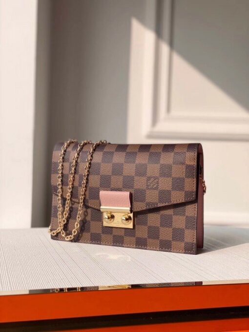 Replica Louis Vuitton Croisette Chain Wallet Damier Ebene N60287 BLV944 2