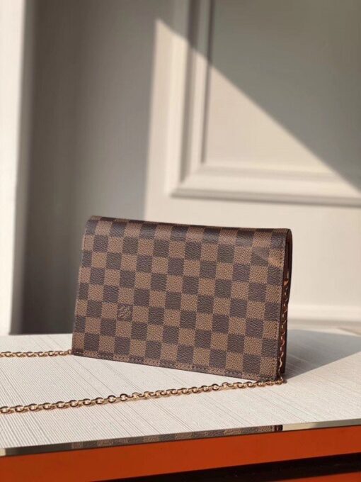 Replica Louis Vuitton Croisette Chain Wallet Damier Ebene N60287 BLV944 3