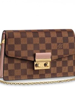 Replica Louis Vuitton Croisette Chain Wallet Damier Ebene N60287 BLV093