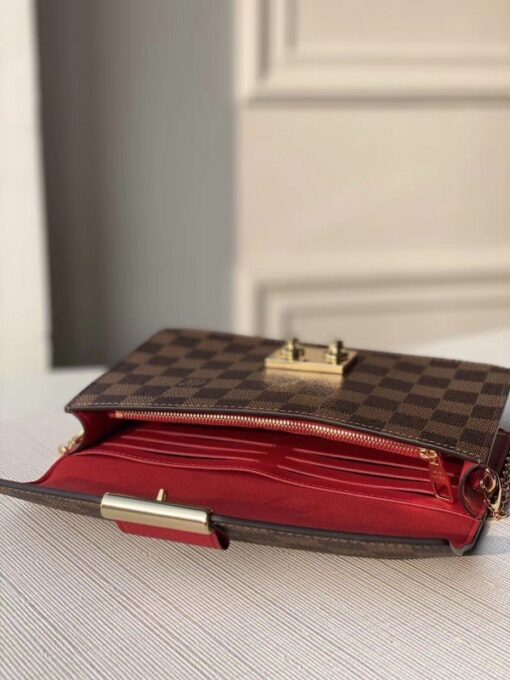 Replica Louis Vuitton Croisette Chain Wallet Damier Ebene N60288 BLV092 6