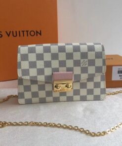 Replica Louis Vuitton Croisette Chain Wallet Damier Azur N60357 BLV039 2