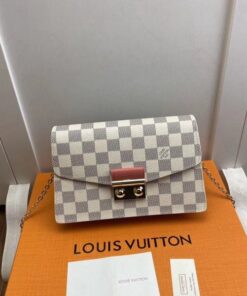 Replica Louis Vuitton Croisette Chain Wallet Damier Azur N60358 BLV047 2