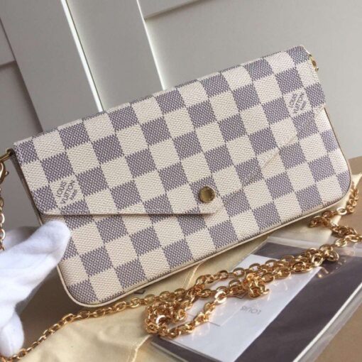 Replica Louis Vuitton Pochette Felicie Bag Damier Azur N63106 BLV051 2