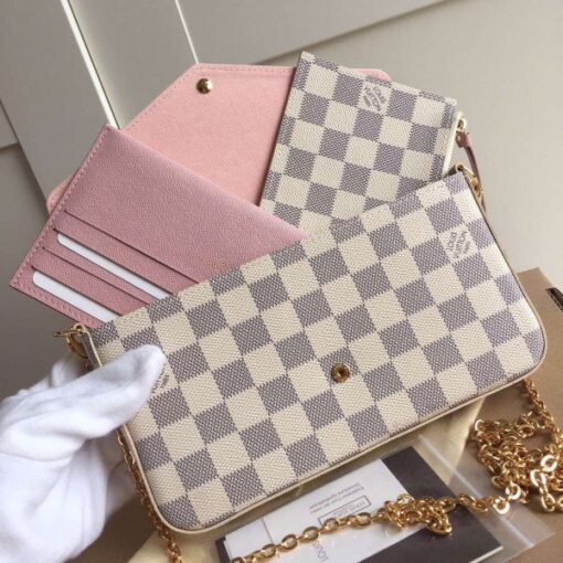 Replica Louis Vuitton Pochette Felicie Bag Damier Azur N63106 BLV051 6