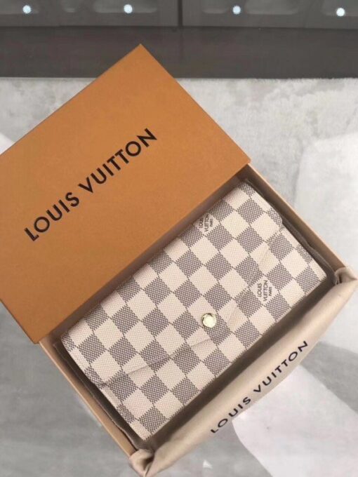 Replica Louis Vuitton Sarah Wallet Damier Azur N63208 BLV931 2