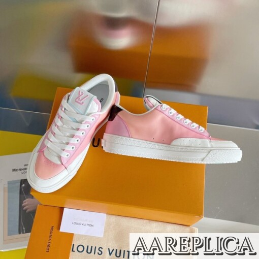 Replica Louis Vuitton Charlie Sneakers In Pink Gradient Leather 2