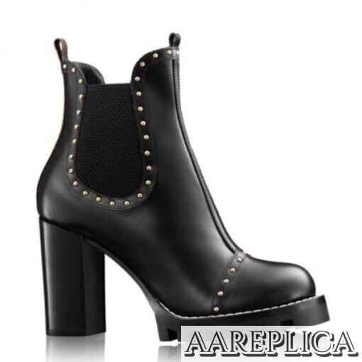 Replica Louis Vuitton Black Rockabily Ankle Boot