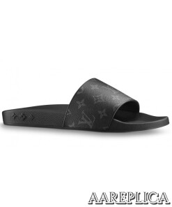 Replica Louis Vuitton Waterfront Mules In Monogram Eclipse