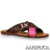 Replica Louis Vuitton Red Bom Dia Mule Monogram Canvas 10