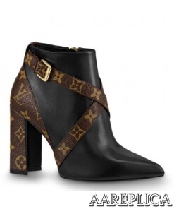 Replica Louis Vuitton Black Matchmake Ankle Boot