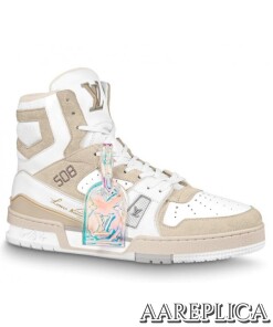 Replica Louis Vuitton White LV Trainer Sneaker Boots