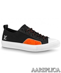 Replica Louis Vuitton Tattoo Sneakers In Black Textile