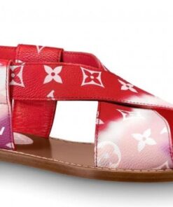 Replica Louis Vuitton LV Escale Palma Flat Sandals Red