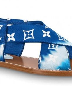 Replica Louis Vuitton LV Escale Palma Flat Sandals Blue