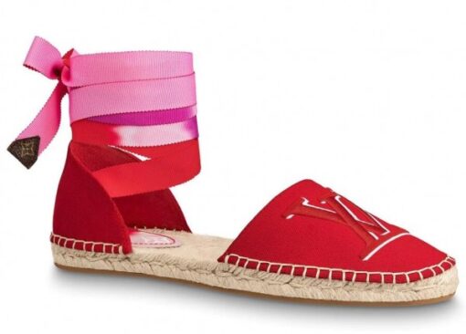 Replica Louis Vuitton LV Escale Starboard Flat Espadrille Red