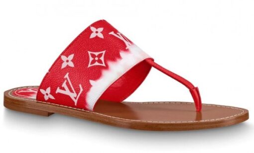 Replica Louis Vuitton LV Escale Palma Flat Thong Red