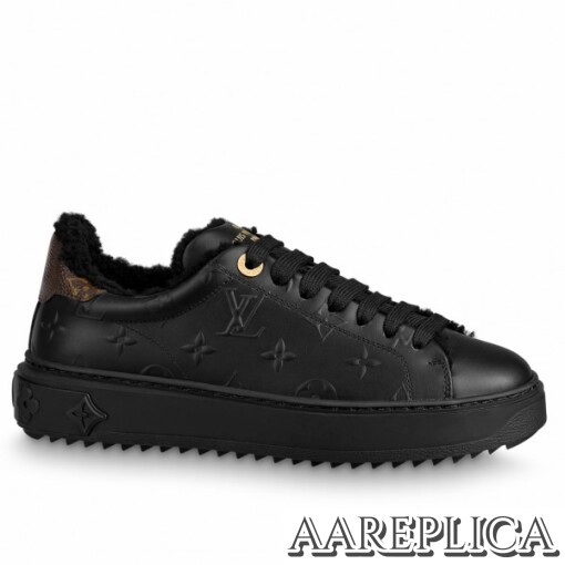 Replica Louis Vuitton Time Out Sneakers In Leather and Shearling