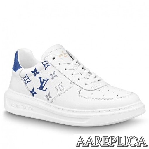 Replica Louis Vuitton White/Blue Beverly Hills Sneakers