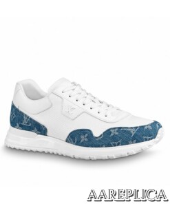 Replica Louis Vuitton Men’s Run Away Sneaker In Denim and Mesh