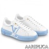 Replica Louis Vuitton White Charlie Sneaker Boots With Vert Detail 9