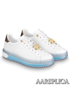 Replica Louis Vuitton Time Out Sneakers With Blue Transparent Rubber