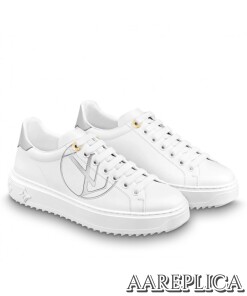 Replica Louis Vuitton White/Silver Time Out Sneakers