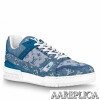 Replica Louis Vuitton LV Trainer Sneakers In Metallic Canvas 9