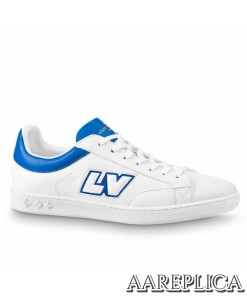 Replica Louis Vuitton Luxembourg Sneakers with Blue Leather Heel