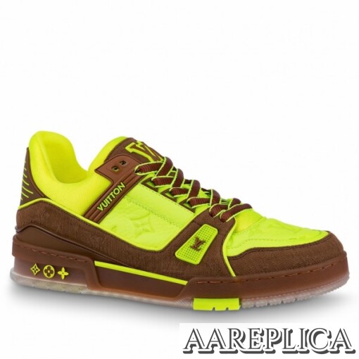 Replica Louis Vuitton LV Trainer Sneakers In Jaune Leather