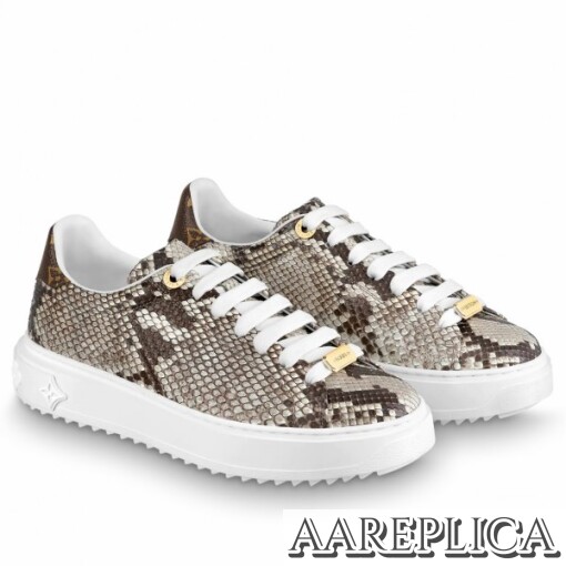 Replica Louis Vuitton Time Out Sneakers In Embossed Python Leather