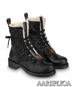 Replica Louis Vuitton Metropolis Flat Ranger Boots with Shearling