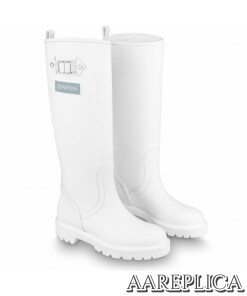 Replica Louis Vuitton Territory Flat High Boots In White Leather