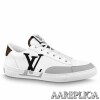 Replica Louis Vuitton LV Trainer Sneakers In Blue/White Leather 10