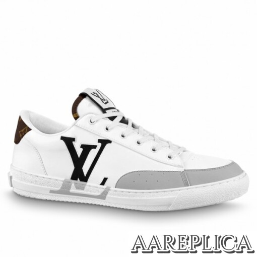 Replica Louis Vuitton Charlie Sneakers In White Leather With Black Detail