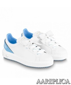 Replica Louis Vuitton Time Out Sneakers with Blue Signature Back