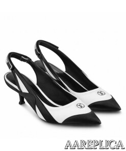 Replica Louis Vuitton Archlight Slingback Pumps In White Satin