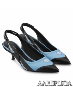 Replica Louis Vuitton Archlight Slingback Pumps In Blue Satin