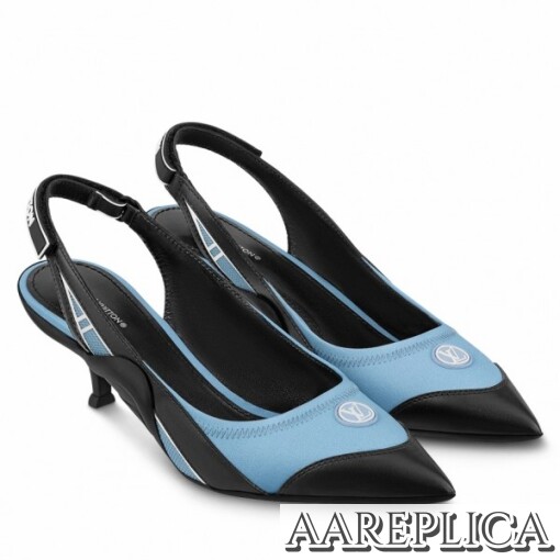 Replica Louis Vuitton Archlight Slingback Pumps In Blue Satin