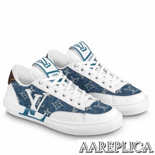 Replica Louis Vuitton Charlie Sneakers In Blue Monogram Denim