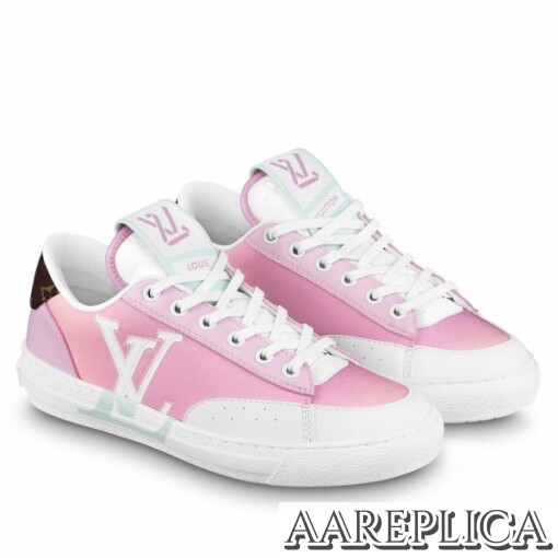 Replica Louis Vuitton Charlie Sneakers In Pink Gradient Leather