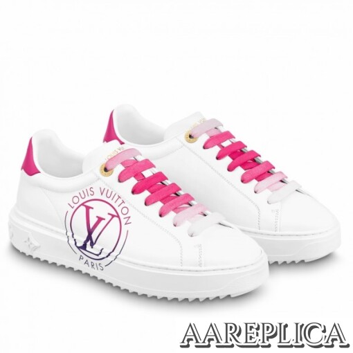 Replica Louis Vuitton Time Out Sneakers with Fuchsia Printed