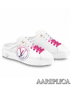 Replica Louis Vuitton Time Out Open Back Sneakers Fuchsia