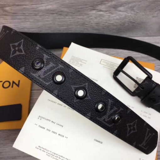 Replica Louis Vuitton Voyager 35mm Belt Monogram Eclipse M0043T 6