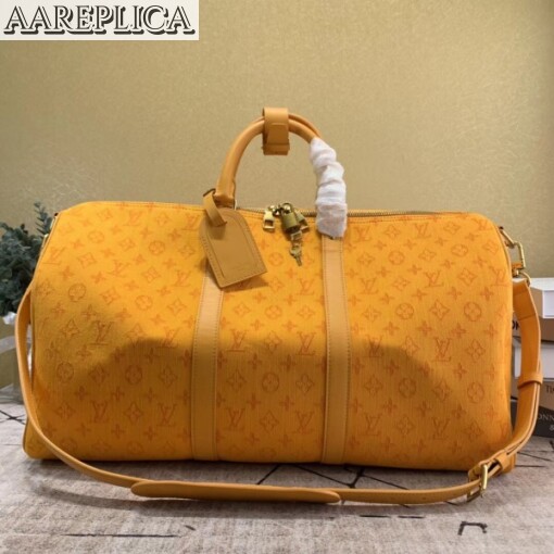 Replica Louis Vuitton Keepall Bandouliere 50 Monogram Denim M44644 2